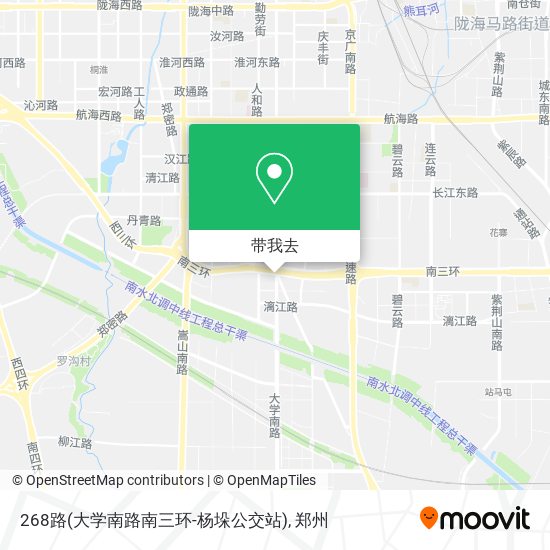 268路(大学南路南三环-杨垛公交站)地图