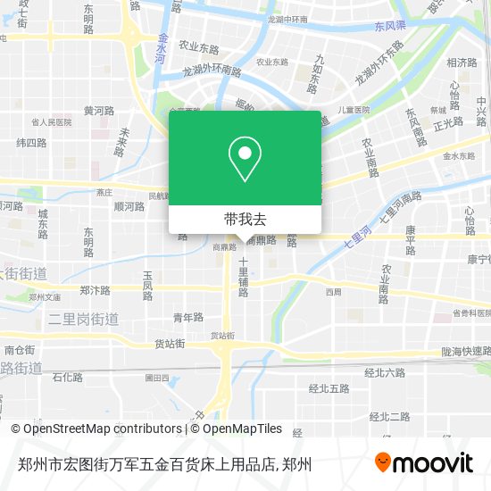 郑州市宏图街万军五金百货床上用品店地图
