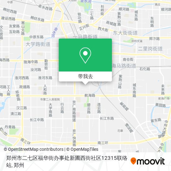 郑州市二七区福华街办事处新圃西街社区12315联络站地图