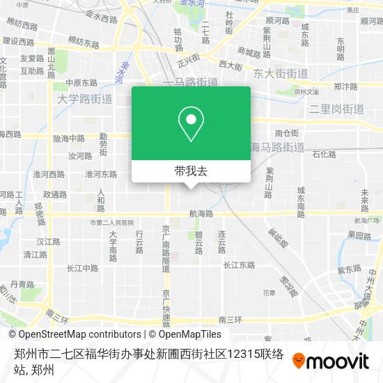 郑州市二七区福华街办事处新圃西街社区12315联络站地图