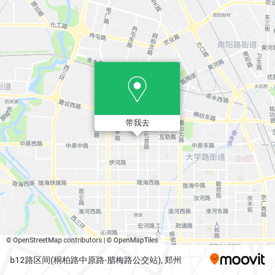 b12路区间(桐柏路中原路-腊梅路公交站)地图