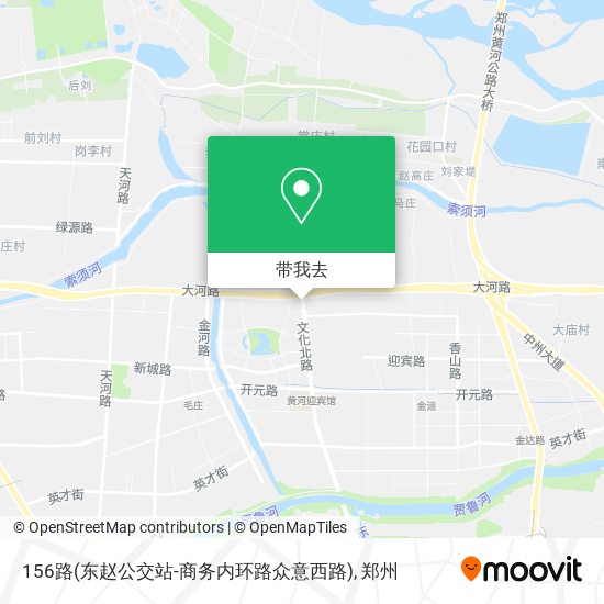 156路(东赵公交站-商务内环路众意西路)地图