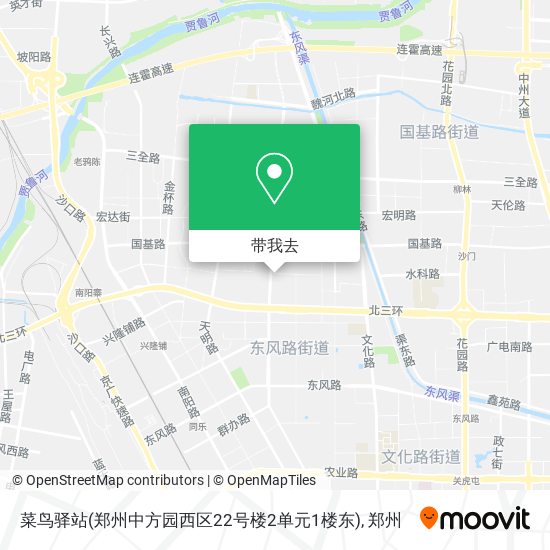 菜鸟驿站(郑州中方园西区22号楼2单元1楼东)地图