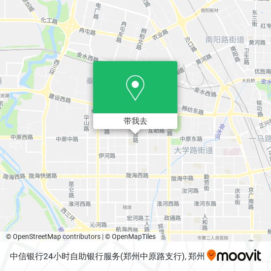 中信银行24小时自助银行服务(郑州中原路支行)地图