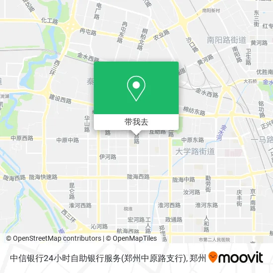 中信银行24小时自助银行服务(郑州中原路支行)地图