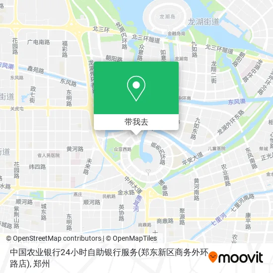 中国农业银行24小时自助银行服务(郑东新区商务外环路店)地图