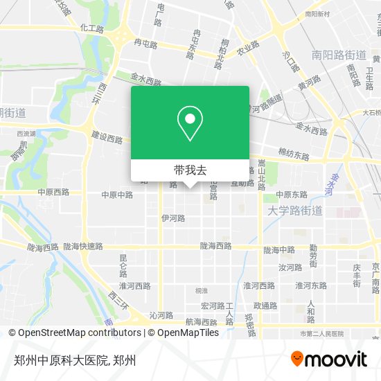 郑州中原科大医院地图