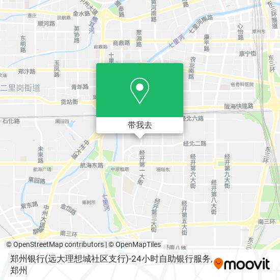 郑州银行(远大理想城社区支行)-24小时自助银行服务地图