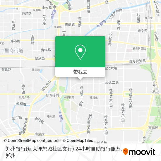 郑州银行(远大理想城社区支行)-24小时自助银行服务地图