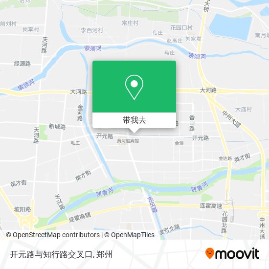 开元路与知行路交叉口地图