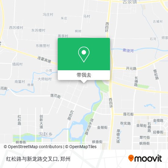 红松路与新龙路交叉口地图