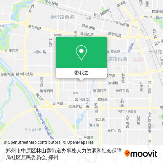 郑州市中原区林山寨街道办事处人力资源和社会保障局社区居民委员会地图