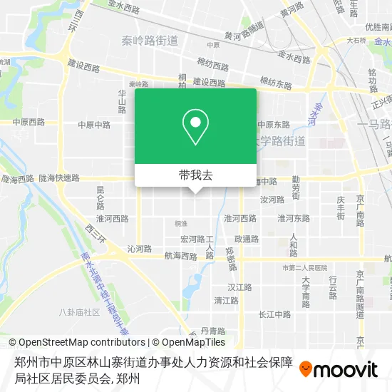郑州市中原区林山寨街道办事处人力资源和社会保障局社区居民委员会地图