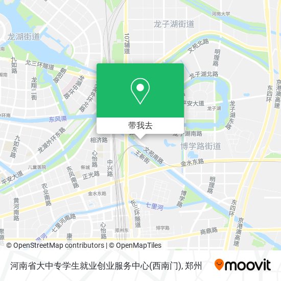 河南省大中专学生就业创业服务中心(西南门)地图
