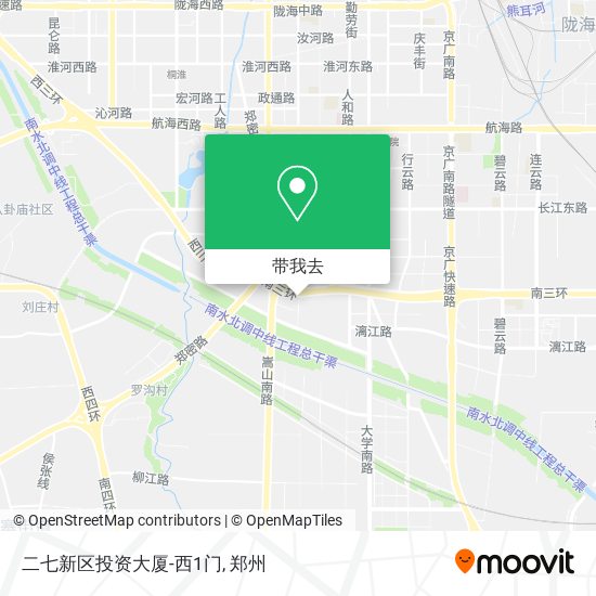 二七新区投资大厦-西1门地图