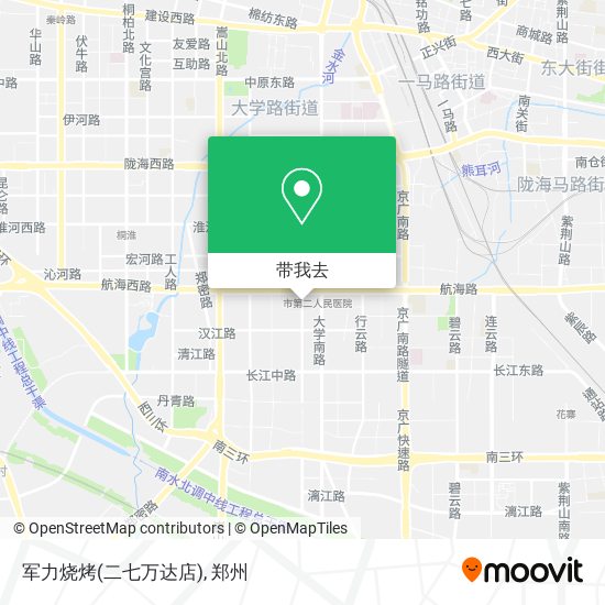 军力烧烤(二七万达店)地图