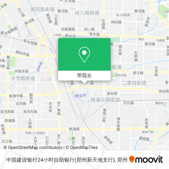 中国建设银行24小时自助银行(郑州新天地支行)地图