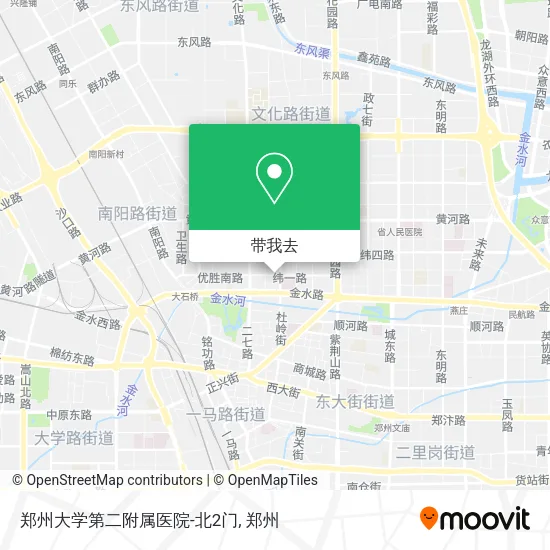 郑州大学第二附属医院-北2门地图