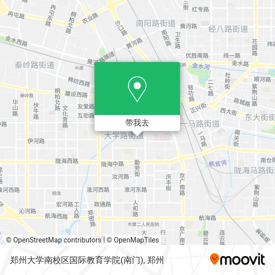 郑州大学南校区国际教育学院(南门)地图
