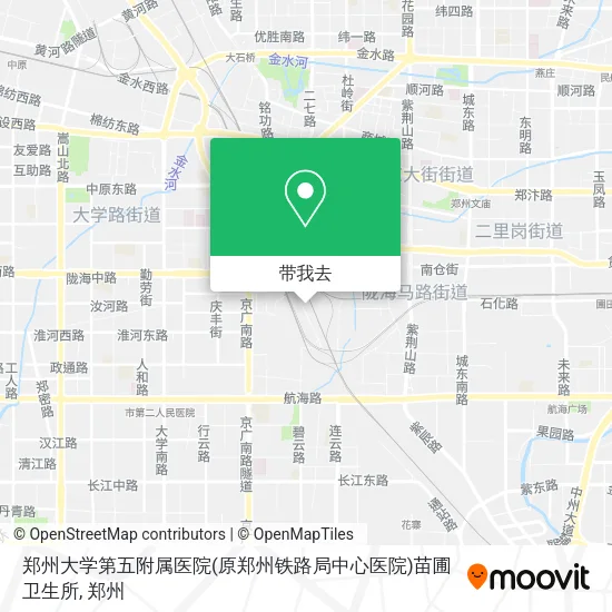 郑州大学第五附属医院(原郑州铁路局中心医院)苗圃卫生所地图