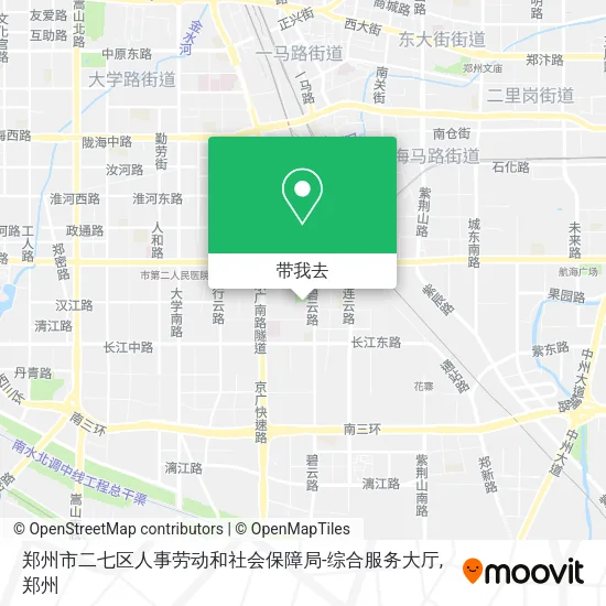 郑州市二七区人事劳动和社会保障局-综合服务大厅地图