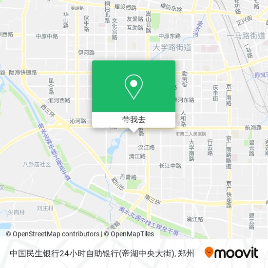 中国民生银行24小时自助银行(帝湖中央大街)地图