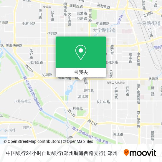 中国银行24小时自助银行(郑州航海西路支行)地图