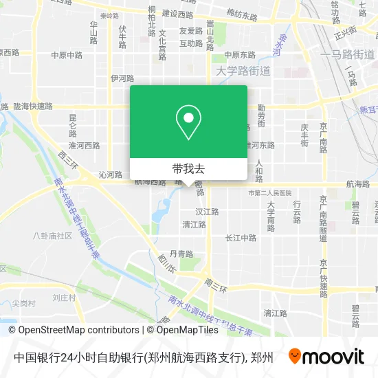 中国银行24小时自助银行(郑州航海西路支行)地图