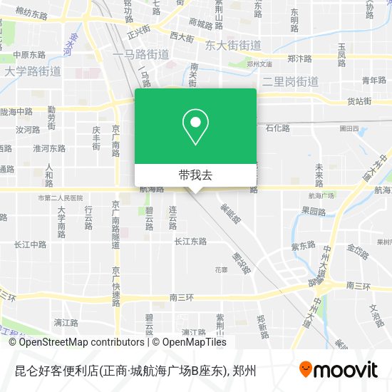 昆仑好客便利店(正商·城航海广场B座东)地图
