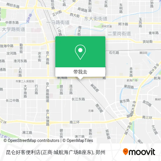 昆仑好客便利店(正商·城航海广场B座东)地图