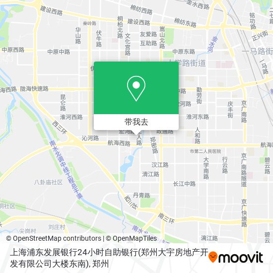 上海浦东发展银行24小时自助银行(郑州大宇房地产开发有限公司大楼东南)地图