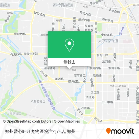 郑州爱心旺旺宠物医院淮河路店地图