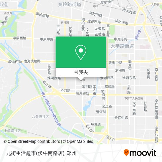 九街生活超市(伏牛南路店)地图