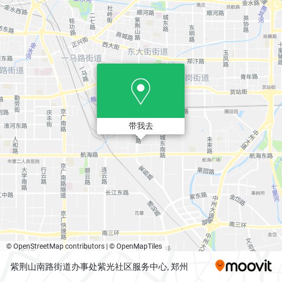 紫荆山南路街道办事处紫光社区服务中心地图