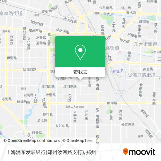 上海浦东发展银行(郑州汝河路支行)地图