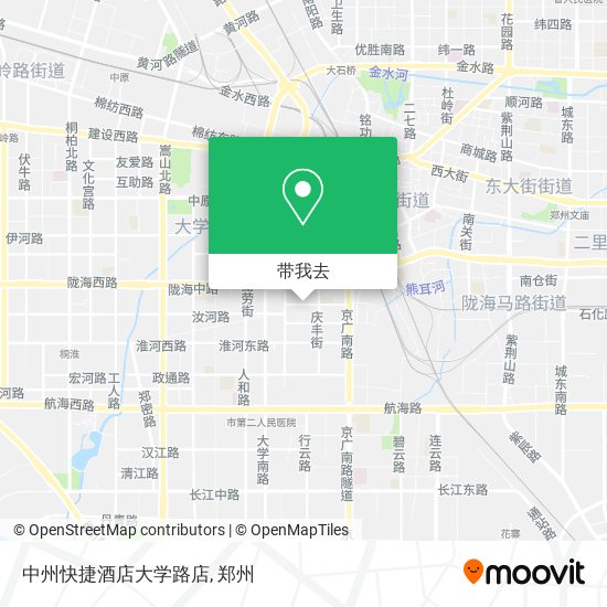 中州快捷酒店大学路店地图