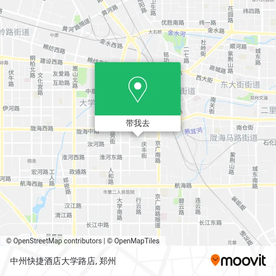 中州快捷酒店大学路店地图