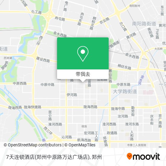 7天连锁酒店(郑州中原路万达广场店)地图