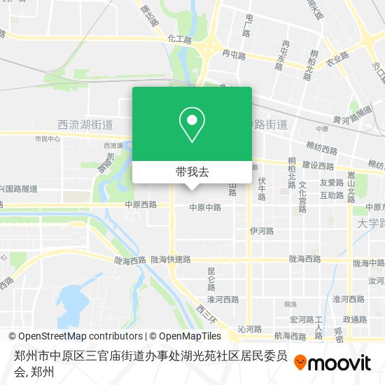 郑州市中原区三官庙街道办事处湖光苑社区居民委员会地图