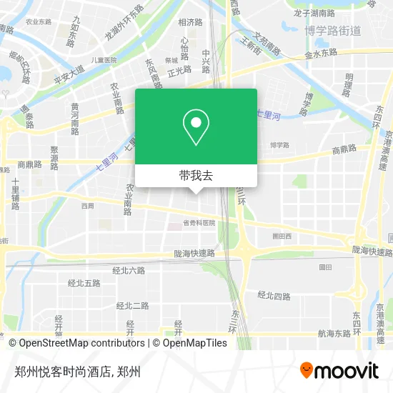 郑州悦客时尚酒店地图