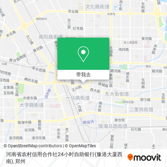 河南省农村信用合作社24小时自助银行(豫港大厦西南)地图