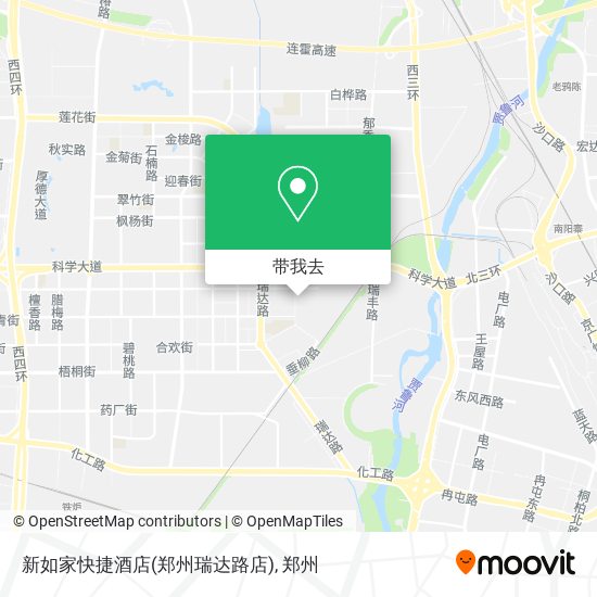 新如家快捷酒店(郑州瑞达路店)地图