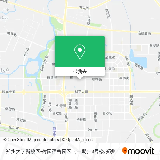 郑州大学新校区-荷园宿舍园区（一期）8号楼地图
