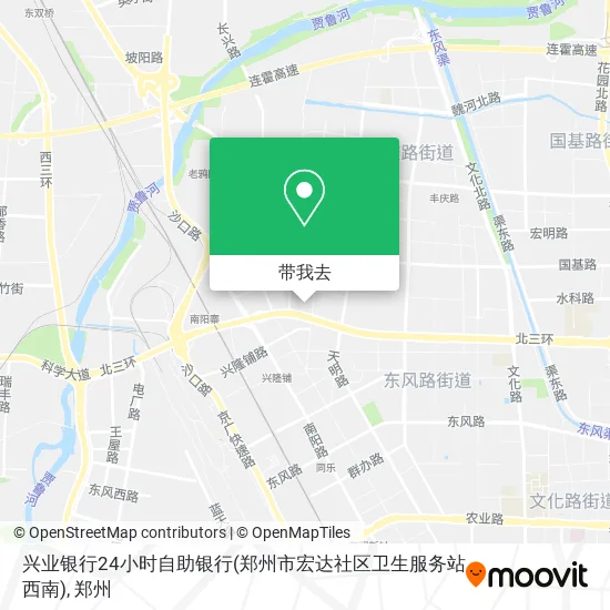兴业银行24小时自助银行(郑州市宏达社区卫生服务站西南)地图