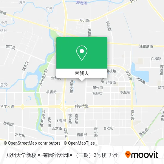郑州大学新校区-菊园宿舍园区（三期）2号楼地图