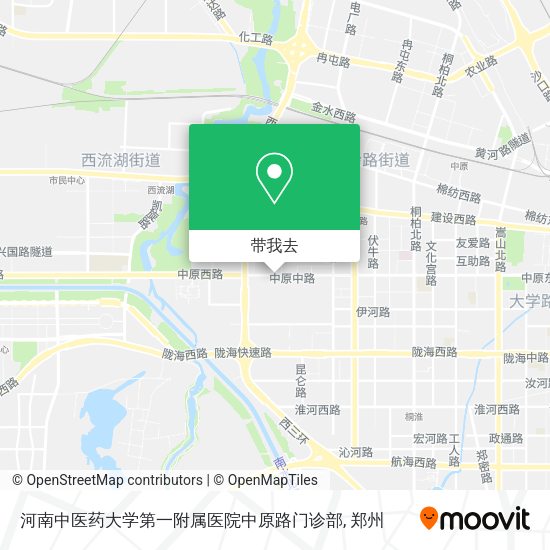 河南中医药大学第一附属医院中原路门诊部地图