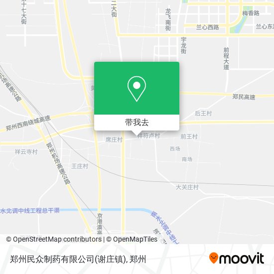 郑州民众制药有限公司(谢庄镇)地图