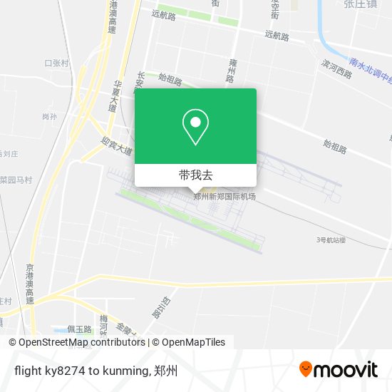 flight ky8274 to kunming地图