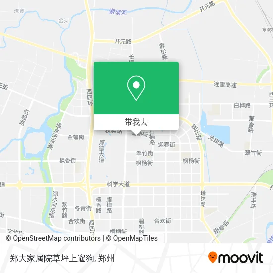 郑大家属院草坪上遛狗地图