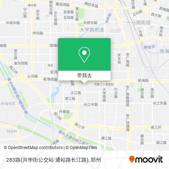 283路(兴华街公交站-通站路长江路)地图